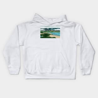 Lofoten Islands, Norway, on a misty day Kids Hoodie